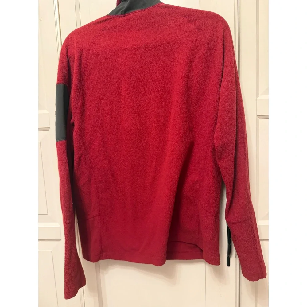 The North Face RDT 100 FlashDry Fleece Men L Red 1/2 Zip Sleeve Pocket Large